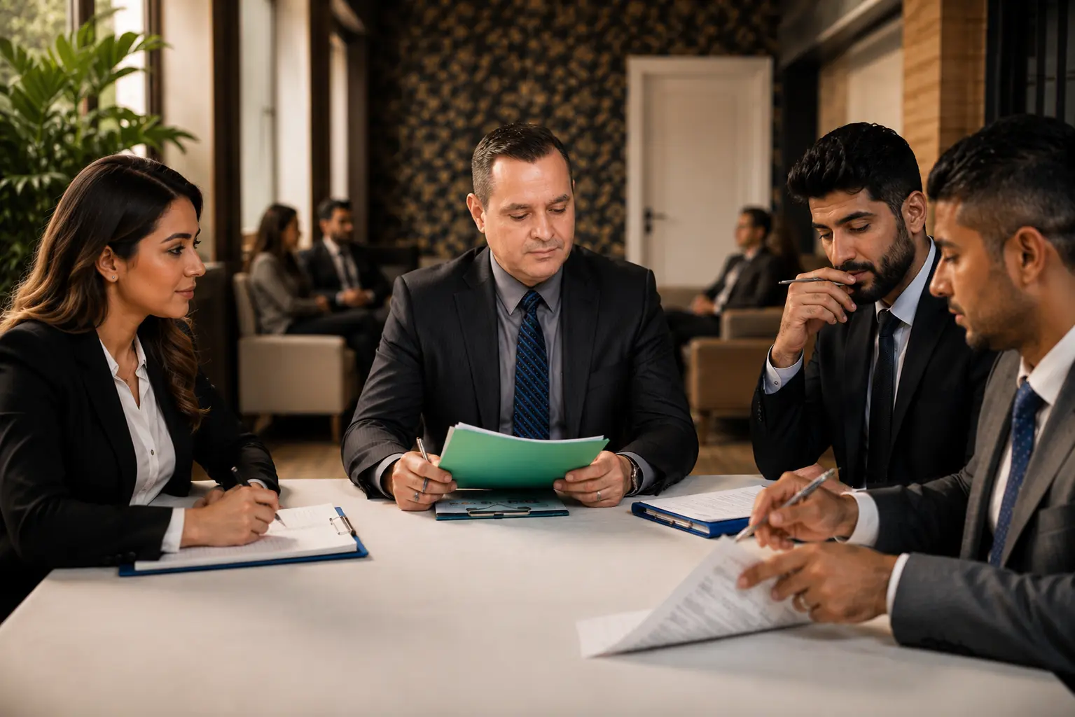 Corporate lawyers at Al-Nesoor Law Firm advising clients in Baghdad, Iraq
