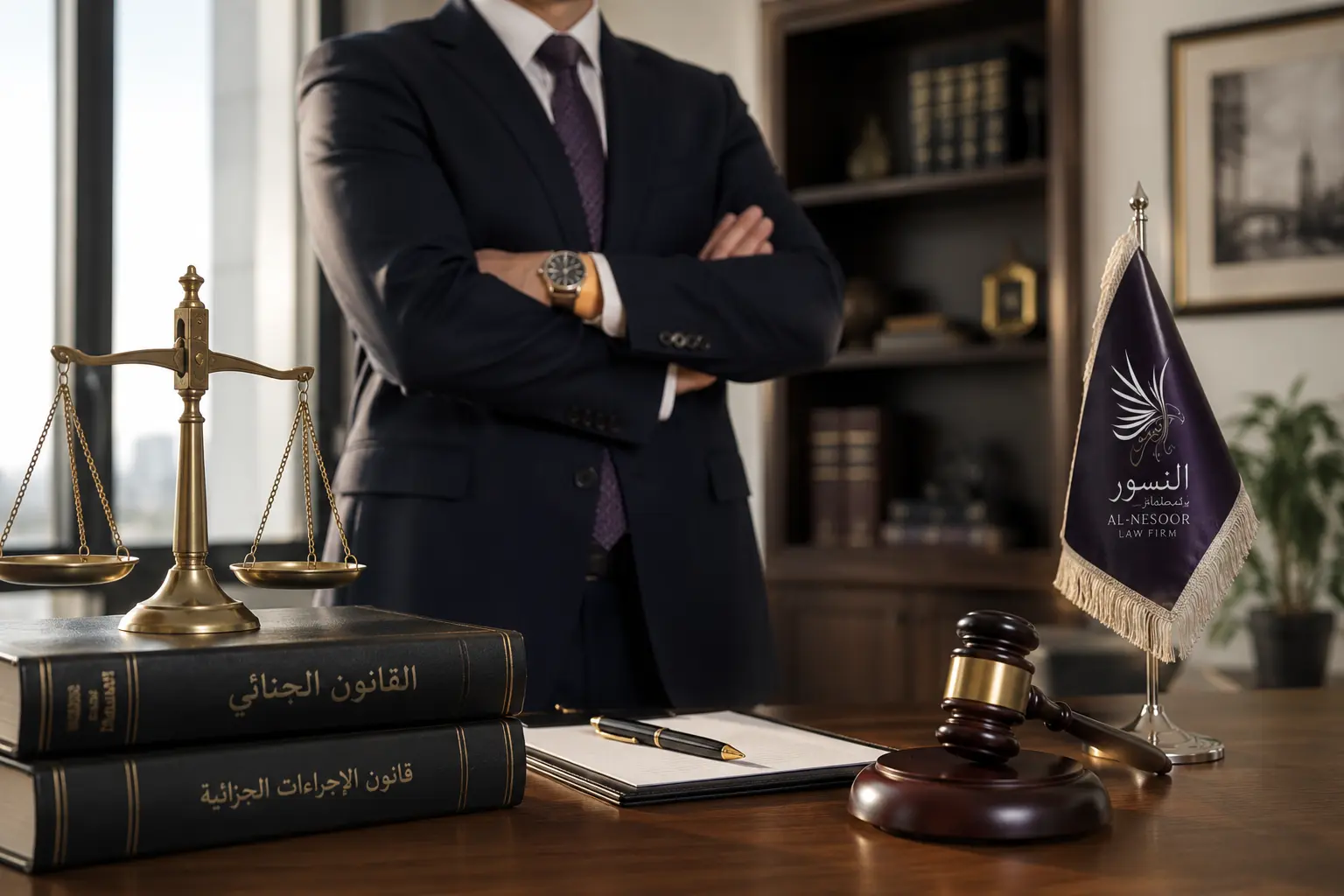 محامو الدفاع الجنائي في مكتب النسور للمحاماة في بغداد، العراق