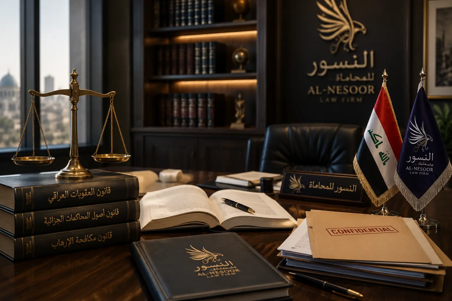 Organized crime and terrorism lawyers at Al-Nesoor Law Firm providing strategic legal representation in Baghdad, Iraq